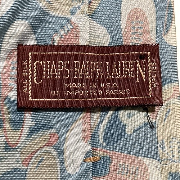 CHAPS RALPH LAUREN Vintage Silk Shoe Design Necktie Tie 55 x 3.25 inches - Picture 7 of 8